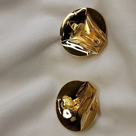 Vintage Gold tone Earrings CLIP-ON Costume Statement Jewelry ✨️ - Picture 11 of 14